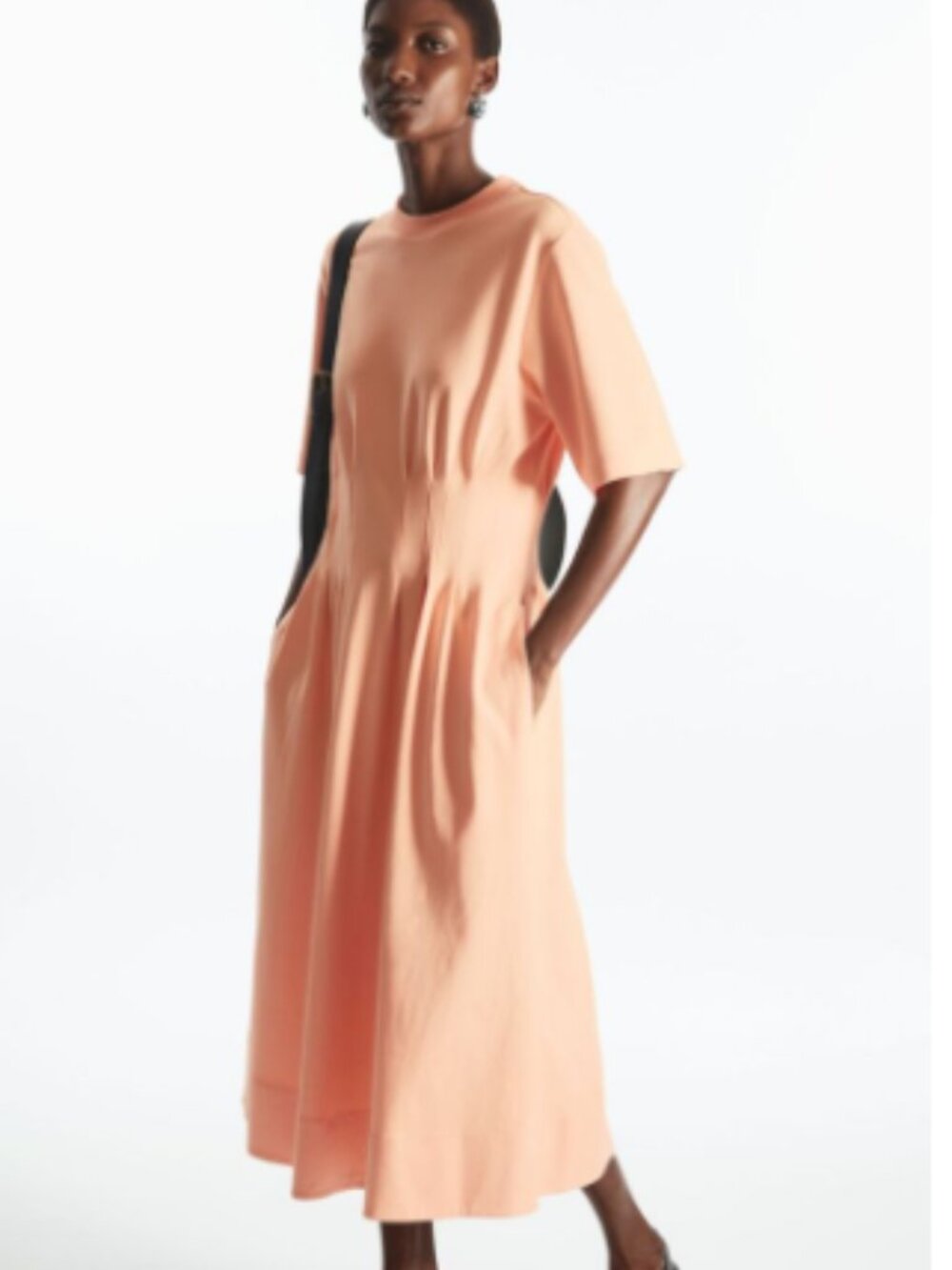 COS Crew Neck Midi Dress - NWT - Size Small - Peach